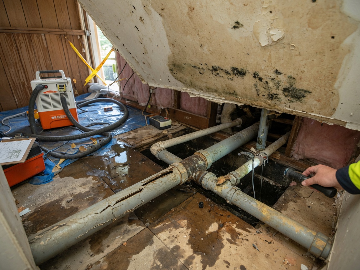 Signs of polybutylene pipe failure in 1980s and 1990s NC homes