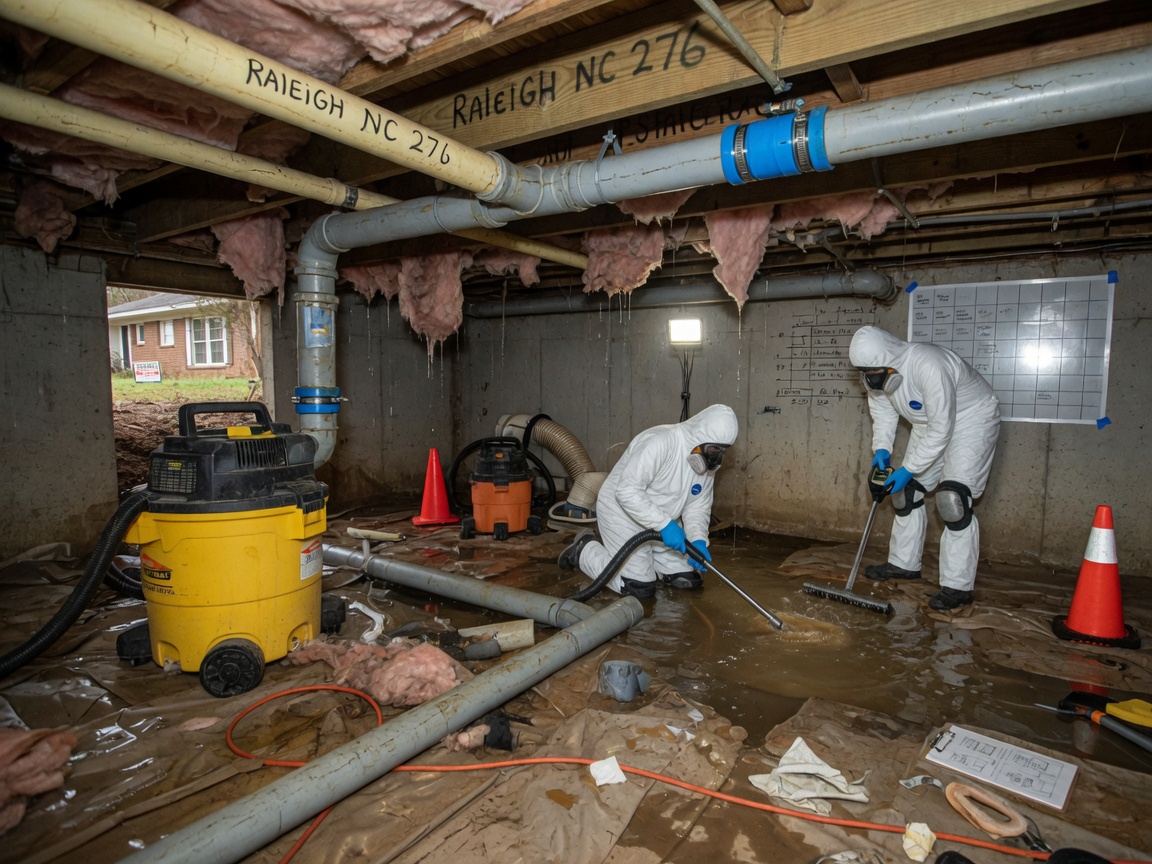 Polybutylene Pipe Leak Cleanup in Raleigh, NC